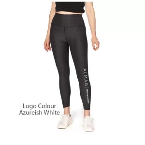 280L Threadfast Ladies' Impact Leggings - Dark Heather - Almag Logo - Azureish White - Revised