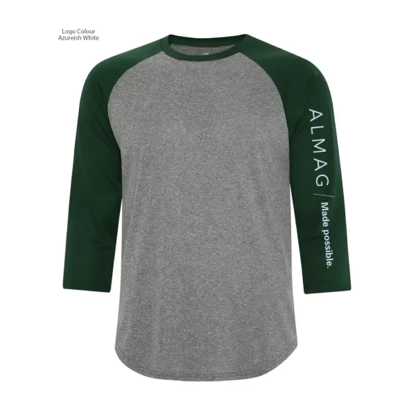 s3526_charcoal heather Forest Green - Almag Logo - Azureish White