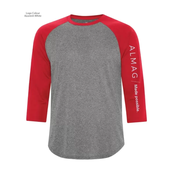 s3526_charcoal heather True Red - Almag Logo - Azureish White